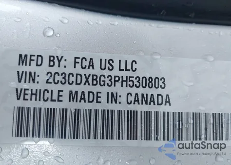 2023 Dodge Charger Sxt из США, поврежденный, VIN 2C3CDXBG3PH530803